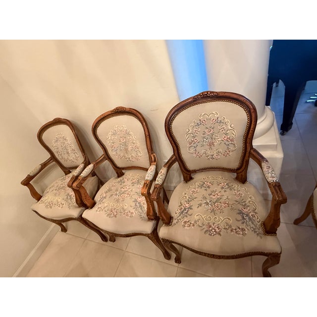 Elegant set of six authentic Italian armchairs by Chateau d’Ax, one of Italy’s most respected luxury furniture...