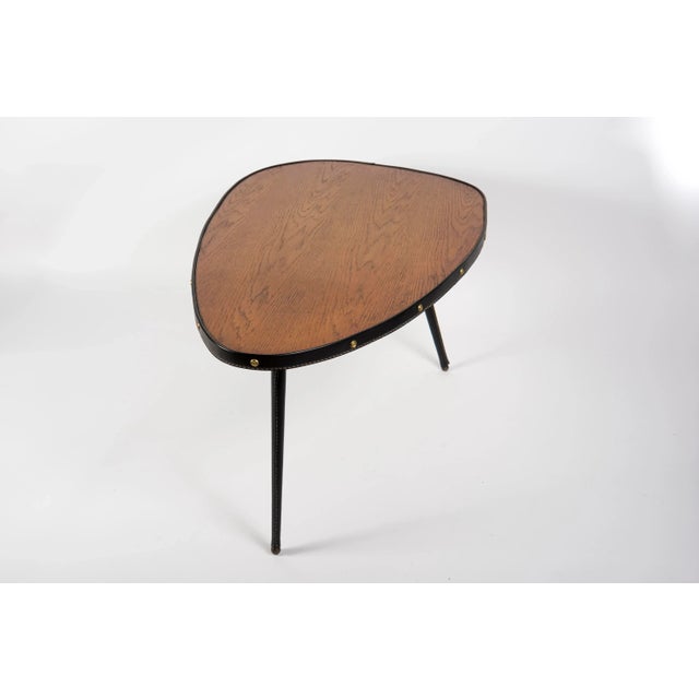 1950s Leather Coffee Table by Jacques Adnet, 1950s For Sale - Image 5 of 10
