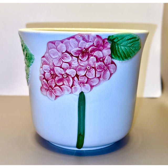 Early 21st Century Vintage Italian Hand Painted Ceramic Planter For Sale - Image 5 of 8
