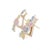 6.61ct Sapphire Rainbow Cluster Stud Earrings With Diamonds in 14k Yellow Gold- A Pair For Sale - Image 4 of 8