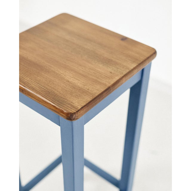 Wooden Bar Stools, 1980s, Set of 2, in Restored conditions. Designed 1980 to 1989