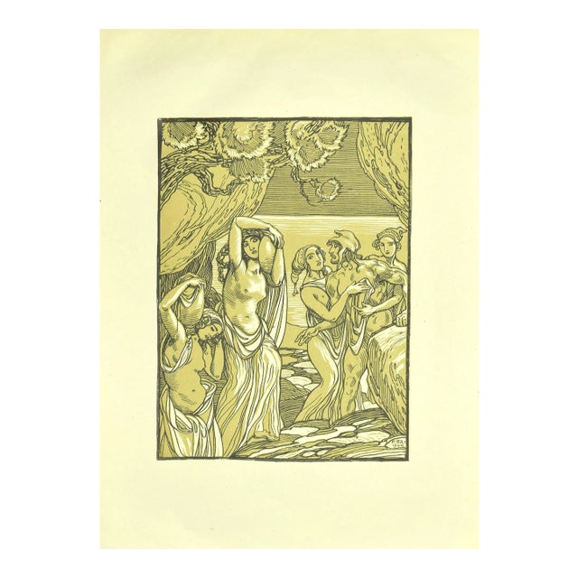 Ferdinand Bac , Women and Amphorae , Original Lithograph by F. Bac , 1922 For Sale