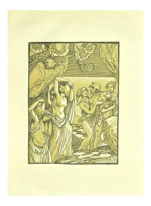 Ferdinand Bac , Women and Amphorae , Original Lithograph by F. Bac , 1922