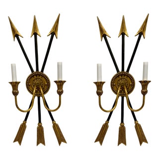 Vintage Neo-Classical Style Arrow Sconces - a Pair For Sale