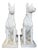 Monumental Hand-Carved White Marble Doberman Statues, Set of 2 For Sale