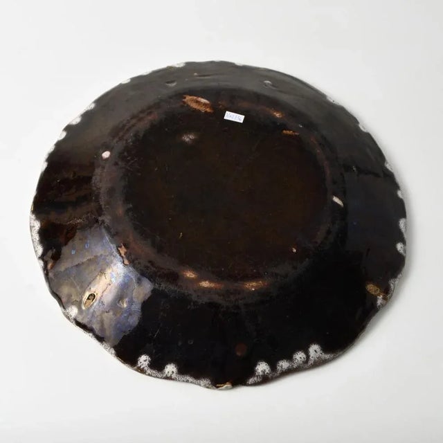 Antique French Cul Noir Rouen Faience Plate For Sale - Image 6 of 10