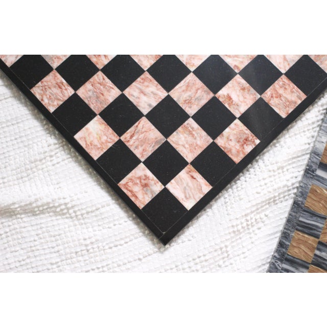 Large Marble Black and Pink Chessboard For Sale - Image 4 of 11