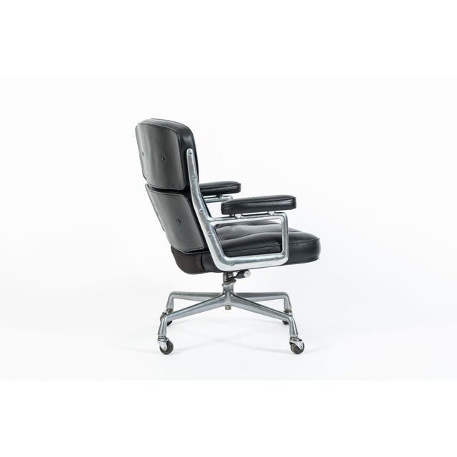 Eames Time Life Executive Lobby Chair Herman Miller Black Leather Office Chair For Sale In Detroit - Image 6 of 15
