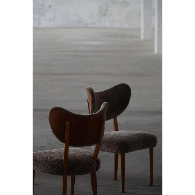 Mid-Century Danish Dining or Desk Chair in Lambswool by Eva Koppel, 1950s For Sale - Image 6 of 18