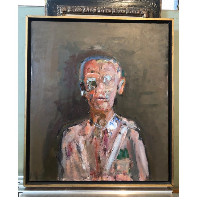 American Dean Richardson, Military Man Portrait Figurative Abstract Oil Painting American Modernist Artist, 1978 For Sale - Image 3 of 14