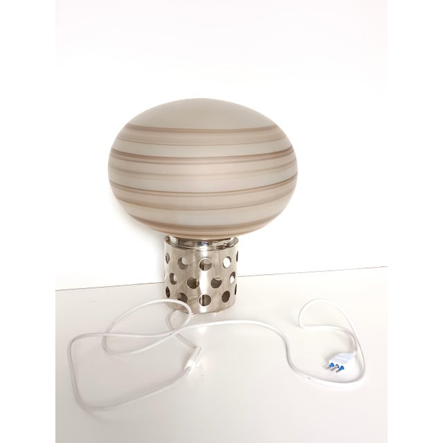 Brown Murano Glass Table Lamp by Sabattini and Diaz De Santillana for Veart, 1970s For Sale - Image 6 of 15