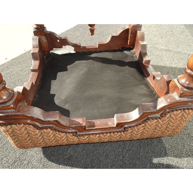 Pair Vintage Marge Carson French Country Styl Brown Ottomans W Decorative Nails For Sale - Image 17 of 18