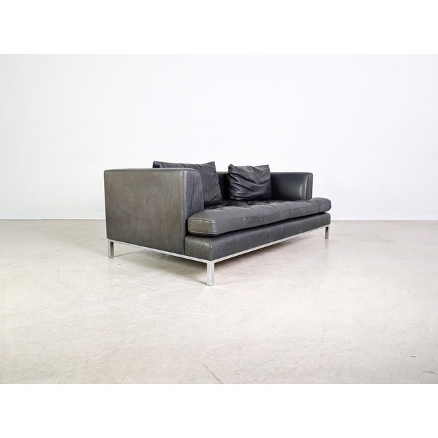 DS-0040 2-Seater Sofa in Black Leather from de Sede For Sale - Image 5 of 15