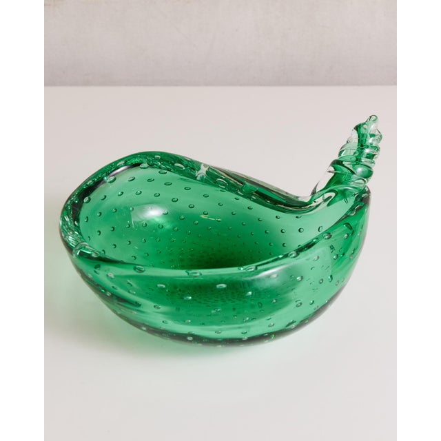 1950s Green Murano Bullicante Shell Bowl For Sale - Image 5 of 16