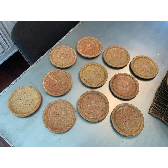 1980s Chris Davis Functional Pottery Bread & Butter Plates- Set of 11 For Sale - Image 10 of 10