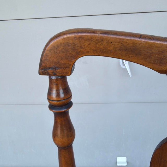 Antique Hudson Valley of New York, Queen Anne Turned Side Chair With Rush Seat, 18th Century For Sale - Image 9 of 18