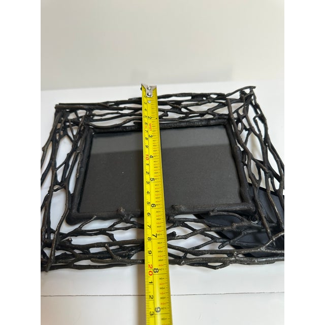 Michael Aram Twig Convertible Picture Frame Oxidized Metal 9.5"x 7.5" Holds 4x6 Photo For Sale - Image 13 of 13