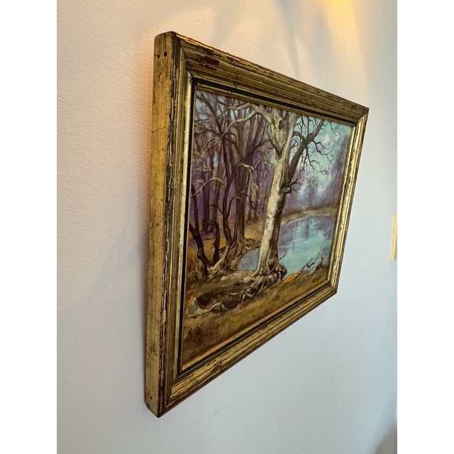 1930s 1930s Landscape Painting, Illinois, Framed For Sale - Image 5 of 9