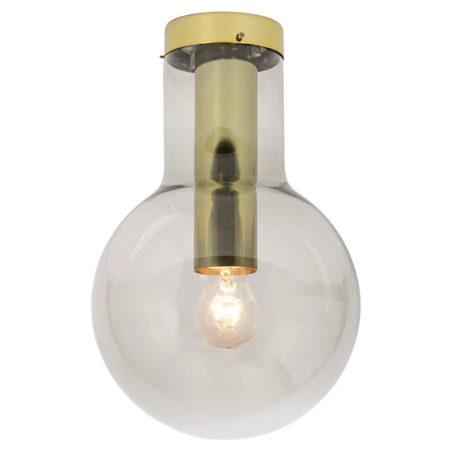 Large Brass Maxi Globe Flush Mount by Gaetano Sciolari for Raak, Netherlands, 1960s For Sale - Image 3 of 8