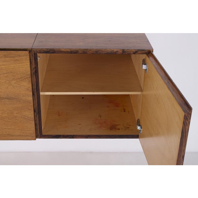 Small Vintage Wall-Mounted Sideboard in Rosewood, 1960s For Sale - Image 10 of 12