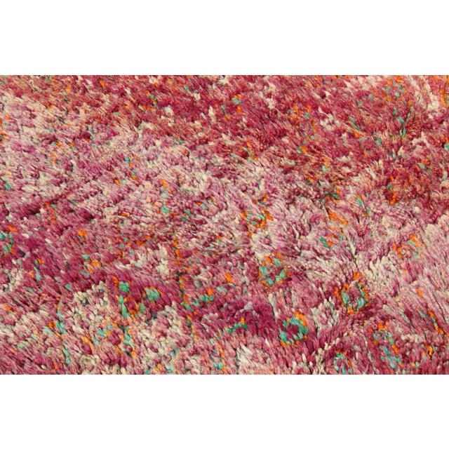 Tribal Design Vintage Moroccan Rug in Purple, Red, Orange, and Green For Sale - Image 11 of 13