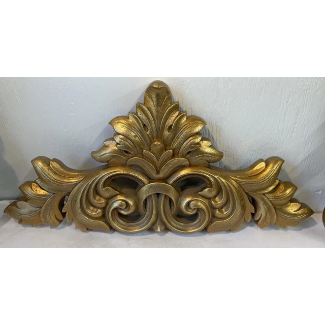Vintage Hollywood Regency Home Interiors Gold Wall Decor- Set of 3 For Sale - Image 4 of 7