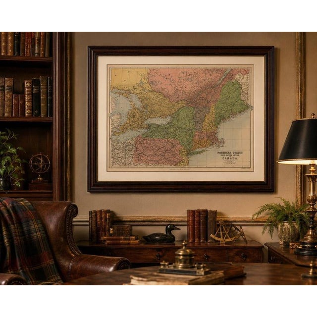 Antique Map of Northern by Bartholomew, 1882 For Sale - Image 3 of 12