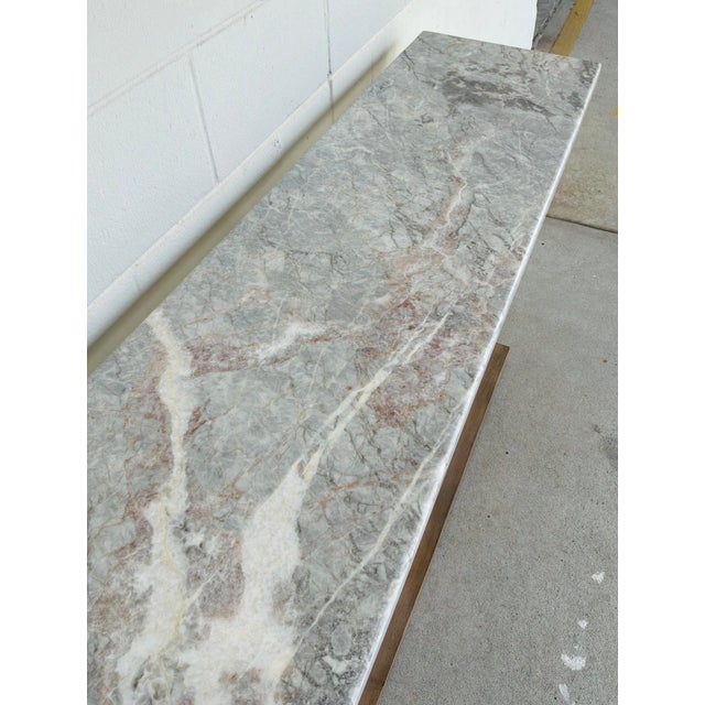 Wood Hooker Organic Modern Gray Stone Sculptural Surfrider Console Table For Sale - Image 7 of 7