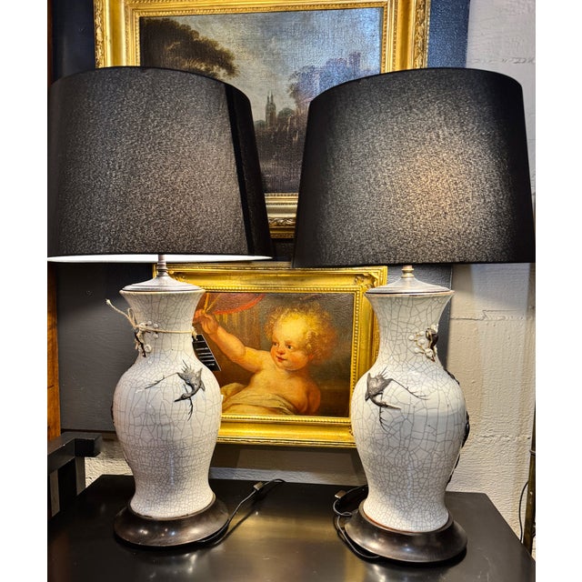 Pair Chinese Porcelain Dragon Vases Fitted as Lamps For Sale - Image 13 of 14