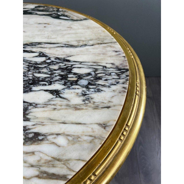 Wood 19th Century Louis XVI Giltwood Pedestal Table For Sale - Image 7 of 9