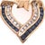10 Karat Yellow Gold With Sapphire and Diamond Charm / Heart Pendant For Sale - Image 4 of 6