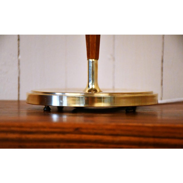 Large Swedish Modern Brass and Beech Table Lamp by Harald Notini for Böhlmarks Lampfabrik Ab, 1940s For Sale - Image 14 of 17