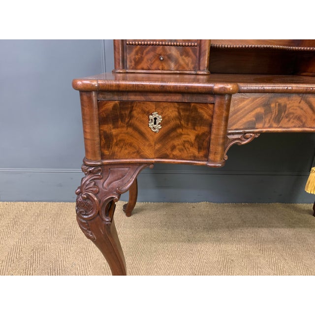 Flame Mahogany Writing Desk, 1860s For Sale - Image 14 of 18