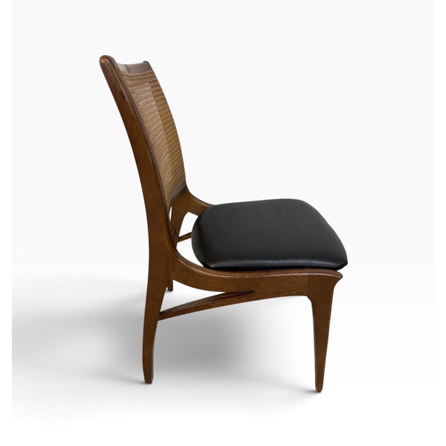 Brown Mid-Century Modern Cane Back Walnut Dining Chairs - Set of 6 For Sale - Image 8 of 9