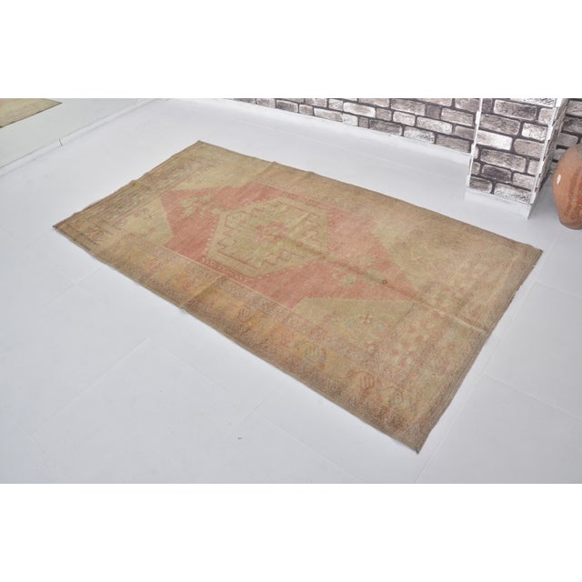 Handmade wool carpet in Turkish Anatolia , Vintage Oushak Rug,Turkish Vintage Anatolian Rug, Handmade wool Rug . One Of...