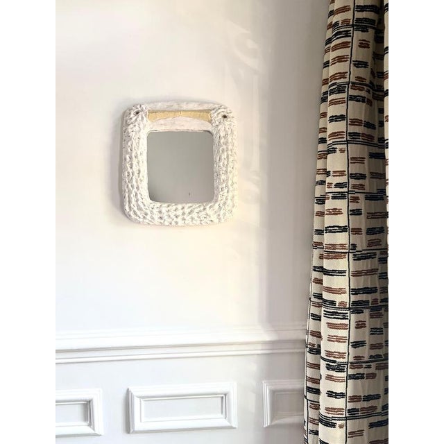 Cicogne French Contemporary Ceramic Mirror by Renzo Maar Signed Dimensions: W 33 x H 30 cm Materials: Enameled ceramic...