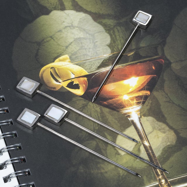2020s Spiga 4-Piece Set Cocktail Picks , Nickel For Sale - Image 5 of 6