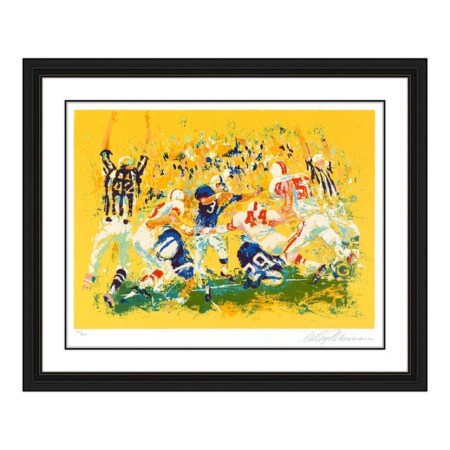 1973 Touchdown Modern Yellow Serigraph LeRoy Neiman For Sale