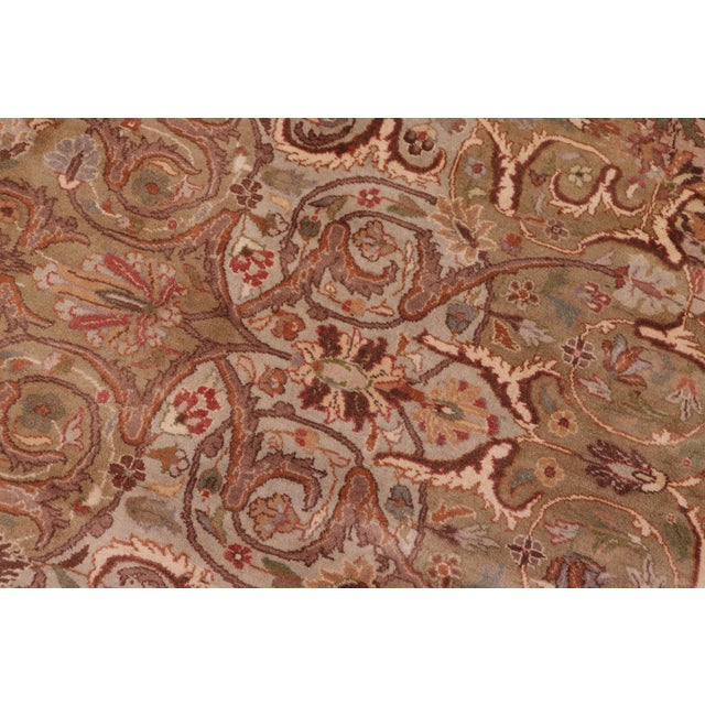 1990s Intricate Pak-Persian Taupe/Green Wool Rug - 9'2'' X 12'3'' For Sale - Image 5 of 9
