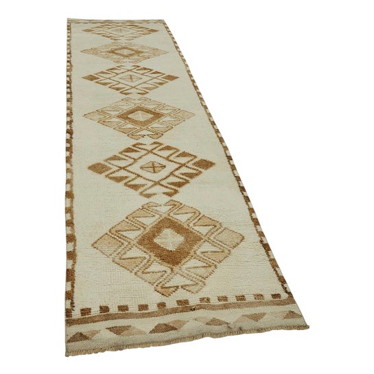 Bohemian Beige Runner Rug For Sale