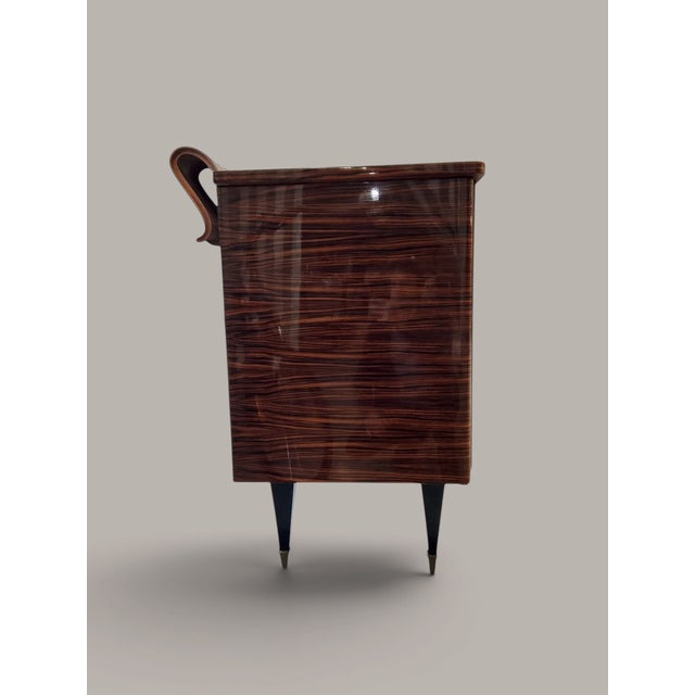 Wood Art Deco French Elegance in Macassar Complete Dining Room with Fine Inlays, 1930s, Set of 8 For Sale - Image 7 of 18