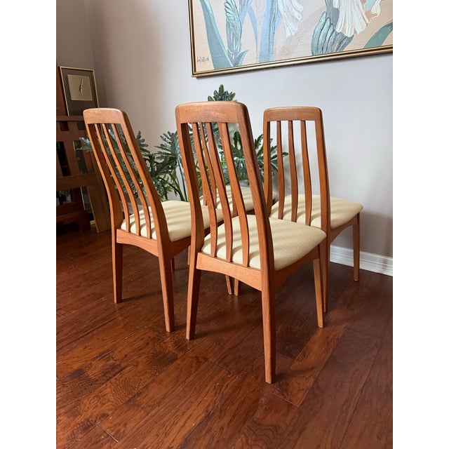 1970s Benny Linden Solid Teak Dining Chairs With New Upholstery - Set of Four For Sale - Image 9 of 12