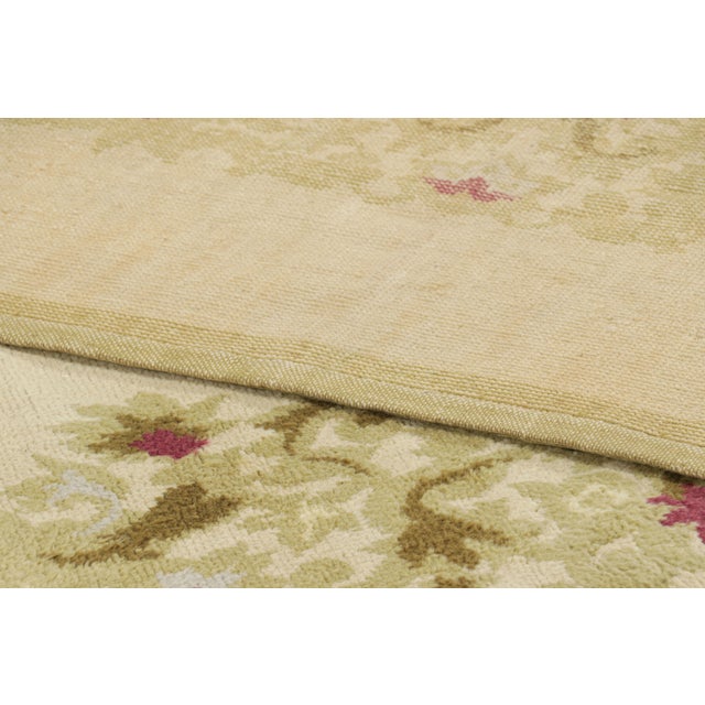 Textile Antique Leleu French Art Deco Rug in Green With Floral Patterns - Rug & Kilim For Sale - Image 7 of 7