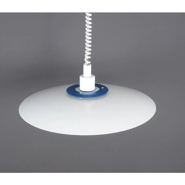 Danish Rise and Fall Lamp in White Metal, 1980s For Sale - Image 6 of 10