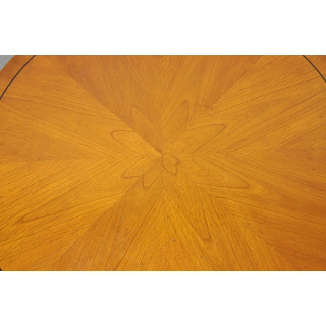 Wood Late 20th Century John Scalia French Empire Style Round Cherry Wood Bouillotte Lamp Side Table For Sale - Image 7 of 15