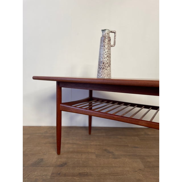 Mid-Century Modern Mid-Century Modern Danish Teak Coffee Table with Slatted Shelf, 1960s For Sale - Image 3 of 18