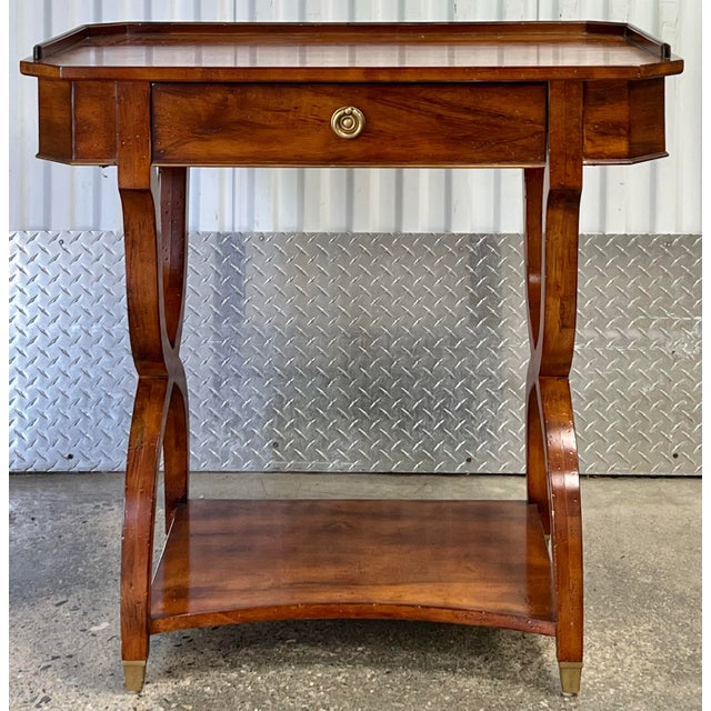 Neoclassical Neoclassical Maple Side Table With Drawer For Sale - Image 3 of 11