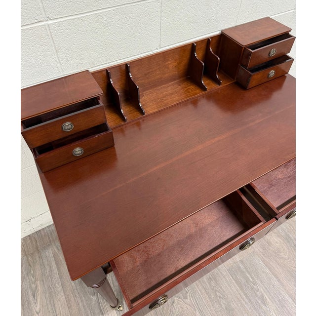Wood Vintage Bombay Company English or Georgian Revival Style Mahogany Writing Desk For Sale - Image 7 of 12