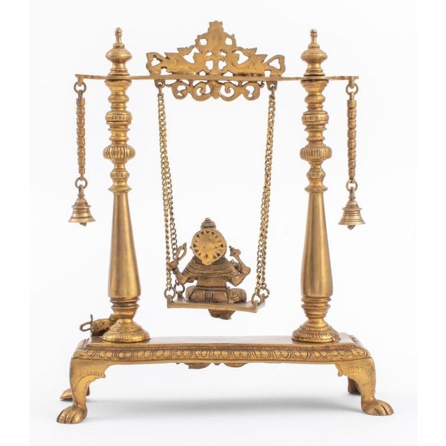 Indian Gilt Bronze Ganesha on Swing Sculpture Chairish