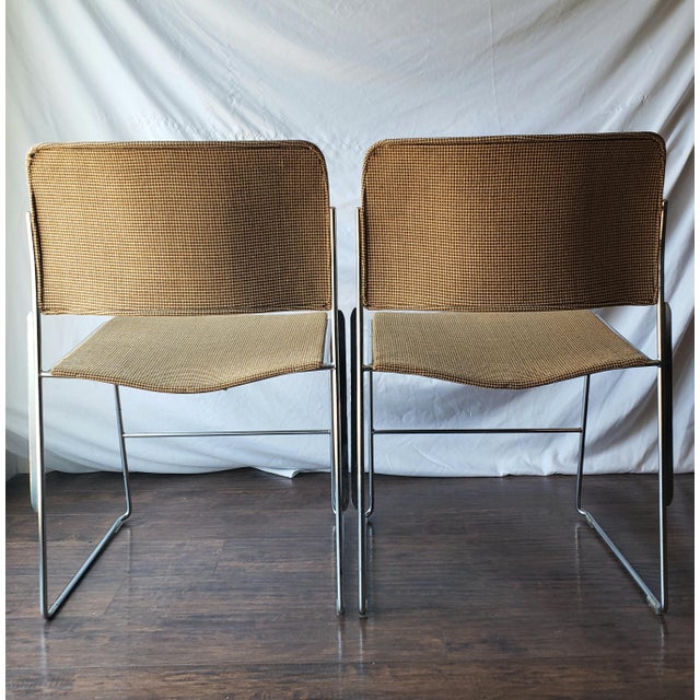 1970s Vintage David Rowland for Gf Business Equipment 40/4 Upholstered Chairs - A Pair For Sale In Los Angeles - Image 6 of 16